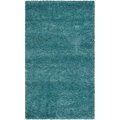 Safavieh Contemporary Rectangle Premium Shag Rug, Aqua Blue - 2 x 22 ft. SG180-6060-222